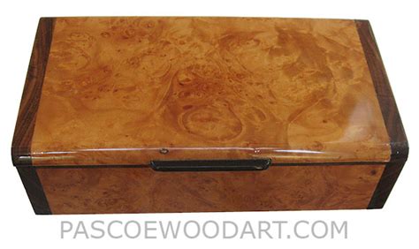 Handmade Wood Box Decorative Wood Keepsake Box Maple Burl Santos