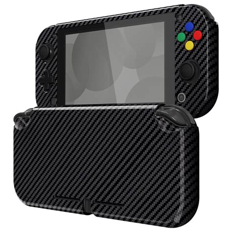 Playvital Nintendo Switch Lite Hard Cover Protective Case Graphite Carbon Fiber