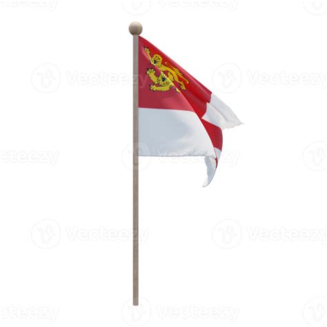 Sark D Illustration Flag On Pole Wood Flagpole Png