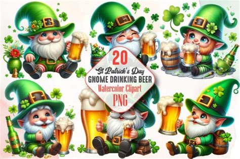 St Patricks Day Gnomes Drinking Beer Graphic By Robertsart · Creative