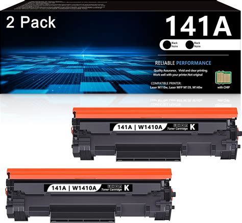 1 Pack 141a Black Toner Cartridge With Chip Replacement