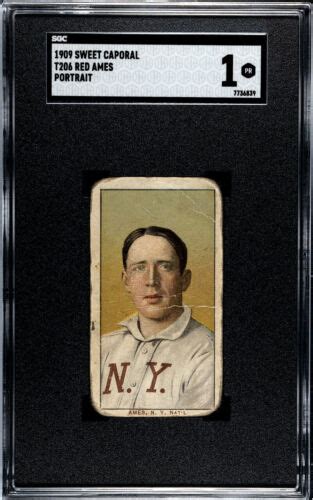 1909 T206 Red Ames Portrait Sweet Caporal 150 SGC 1 EBay