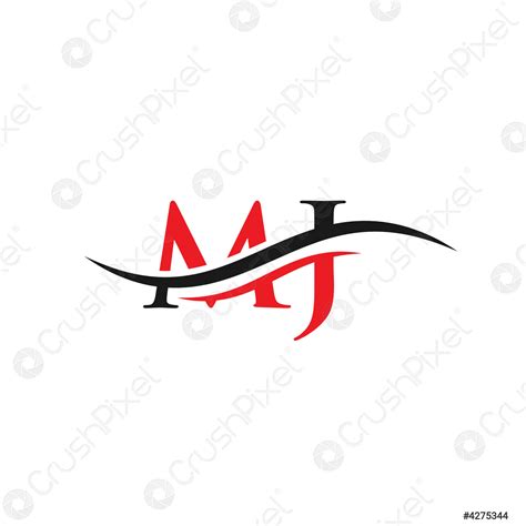 Dise O De Logotipo De La Letra De Monograma Mj Vector De Stock