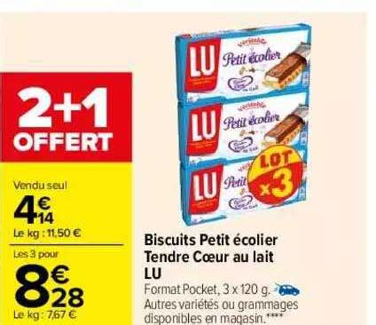 Promo Biscuits Petit Colier Tendre C Ur Au Lait Lu Chez Carrefour