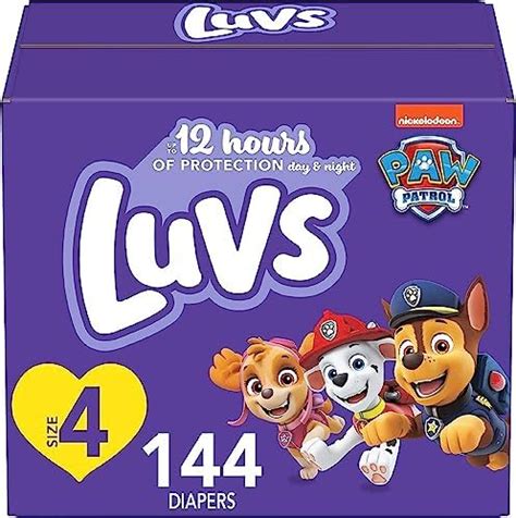 Amazon Luvs Diapers Size 4 144 Count Paw Patrol Disposable