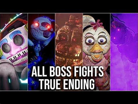 FNAF Security Breach All Boss Fights True Ending YouTube