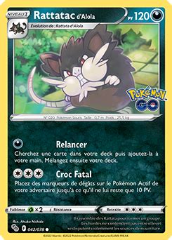 Rattatac dAlola JCC Pokémon Pokémon GO Encyclopédie des cartes