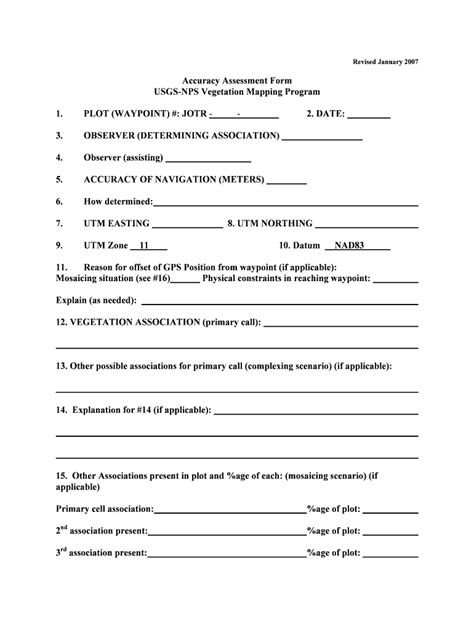 Fillable Online Irma Nps Accuracy Assessment Form USGS NPS Vegetation