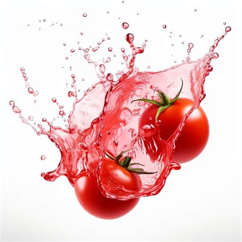 Premium Photo Tomato Juice Splash Isolated On White Background