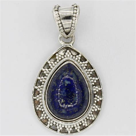 Pendentif Argent Lapis Lazuli Goutte Solaire Lunas Bijoux