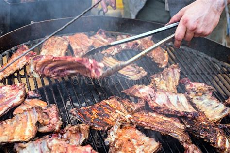 Grilled Pork Ribs On The Grill Stock Image Image Of Barbeque Picnic