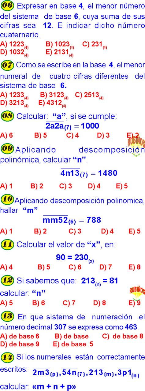 Sistemas De NumeraciÓn Ejemplos Y Ejercicios Desarrollados