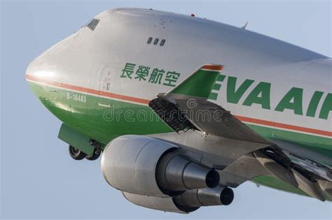 EVA Airways EVA Air Cargo Boeing 747 Cargo Aircraft Taking Off from Los ...