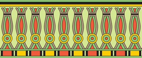 Vector Colorful Seamless Egyptian Border Endless Ornament Of Ancient