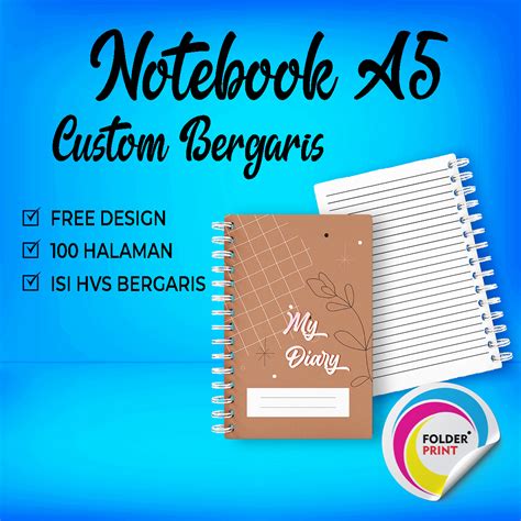 Notes Custom A5 A6 Spiral Block Note Custom Isi 30 Lembar 60 Halaman