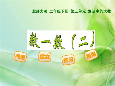 新北师大版数学二年级下册《数一数二》ppt课件4word文档在线阅读与下载无忧文档