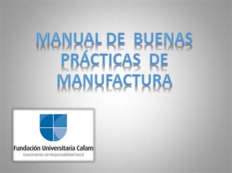 PPT Manual de buenas prácticas de manufactura PowerPoint Presentation