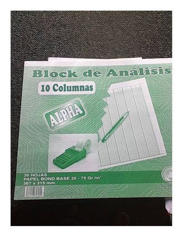 Block De Analisis De Contabilidad 2 4 6 Y 10 Columnas Bs 0 01 En