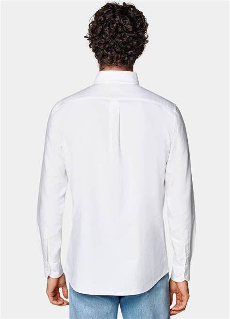 White Oxford Slim Fit Shirt In Egyptian Cotton SUITSUPPLY The Netherlands