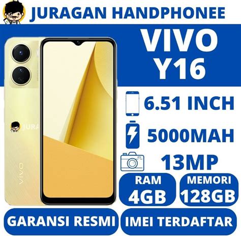 Jual Vivo Y16 332gb 432gb 464gb 4128gb Garansi Resmi Shopee