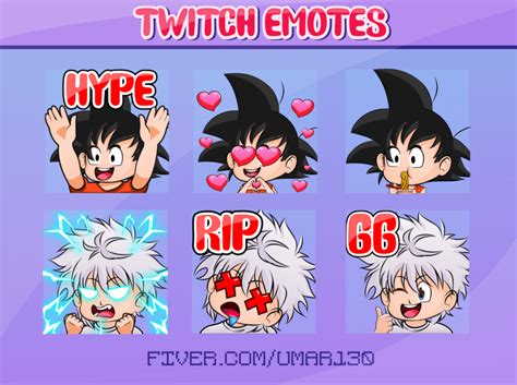 Goku Twitch Emotes By Graphics For Streamer On Dribbble