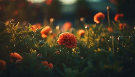 Vibrant Wildflower Meadow In Summer Sunset Beauty In Nature Colors