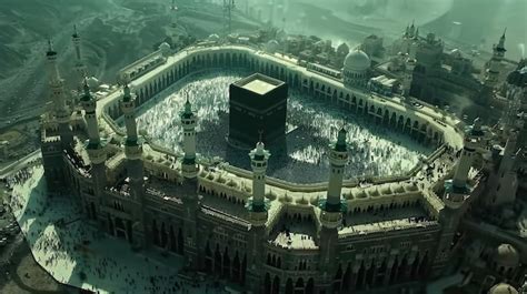 Aerial View Of Kaaba In Mecca Premium Ai Generated Image