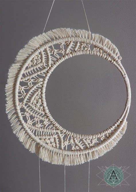 Macrame Moon And Stars Dream Catcher Bedroom Or Nursery Etsy In