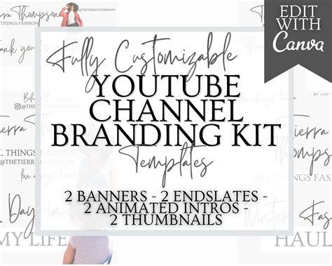 Youtube Channel Branding Kit Youtube Thumbnails Editable Canva