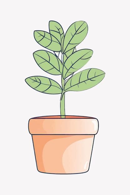 Ilustraci N De Una Planta En Maceta Con Hojas Vector Premium Generado