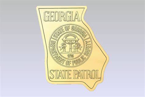 3d File Cnc Model Georgia State Patrol Patch Model Etsy