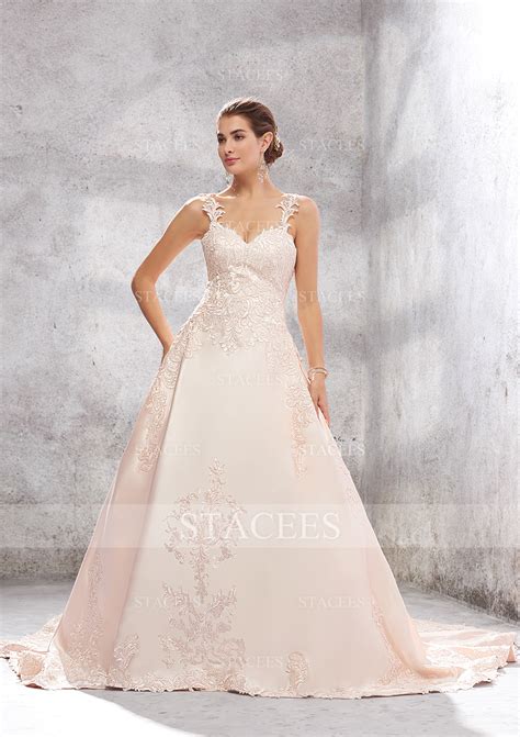 Ball Gown Princess Sweetheart Chapel Train Satin Wedding Dress With