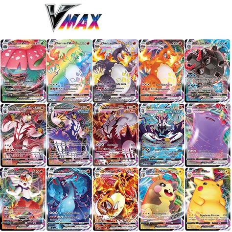 100PCS Cartões Charizard VMAX Brilhante Cartas TAG De Jogo Equipe