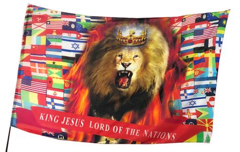 King Jesus Lord Of The Nations Lion Worship Flag High Praise Banners