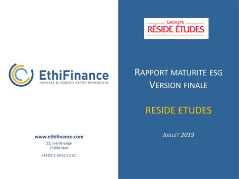 PDF RAPPORT MATURITE ESG VERSION FINALE Du Questionnaire De