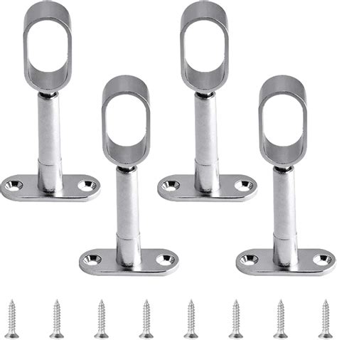 Amazon INCREWAY Oval Closet Rod Holder 4 Pcs Silver Zinc Alloy