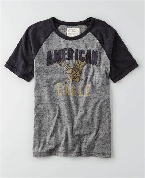 Aeo Applique Graphic Vintage T Shirt Grey American Eagle Outfitters