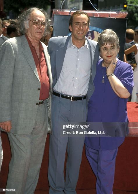 Actor Nicolas Cage, father August Coppola and mother Joy Vogelsang ...