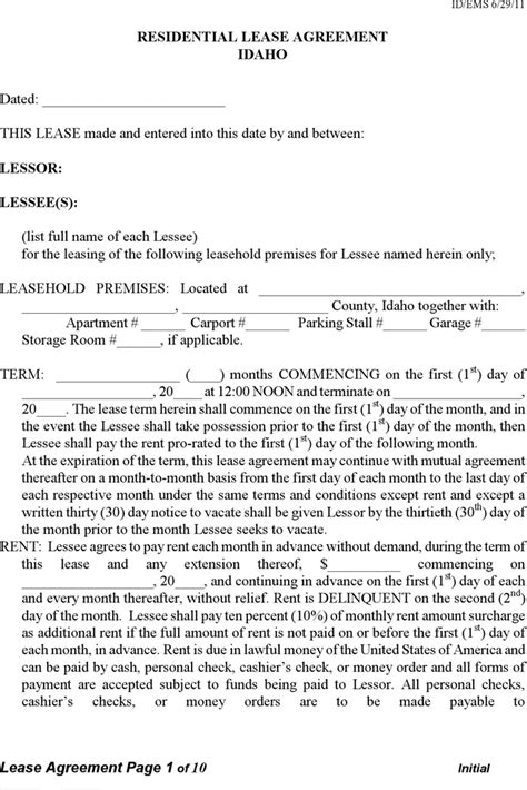 Printable Living Will Forms Idaho Printable Forms Free Online