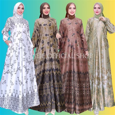 Jual Gamis Maxmara Silk Premium Motif Terbaru Bunsui Fashion Muslim