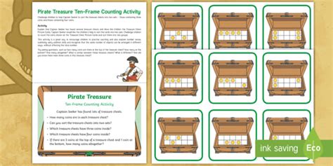 Pirate Treasure Ten Frame Counting Activity