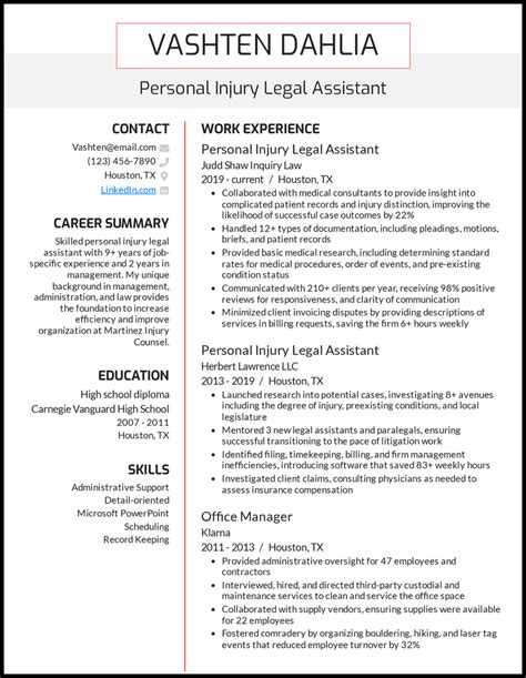 Professional Legal Assistant Cv Examples Myperfectcv Riset