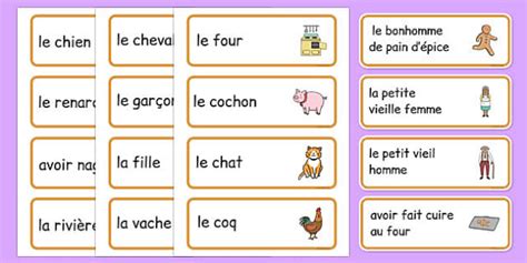 The Gingerbread Man Word Cards French Hecho Por Educadores