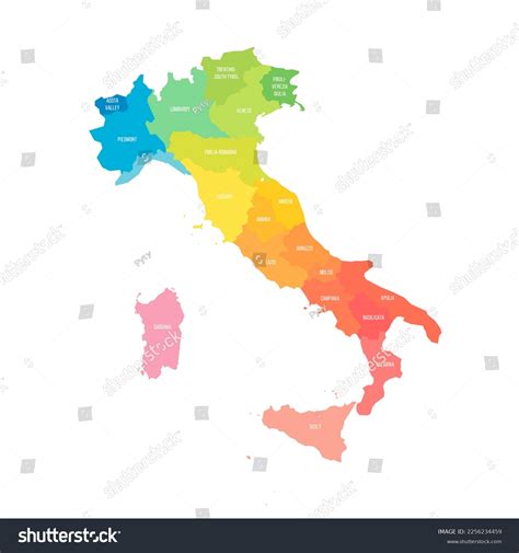 イタリア行政区画の政治地図のベクター画像素材ロイヤリティフリー 2256234459 Shutterstock