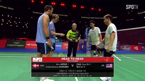 BWF MD Round Of 16ASTRUP RASMU Vs ONG TEO H L YouTube