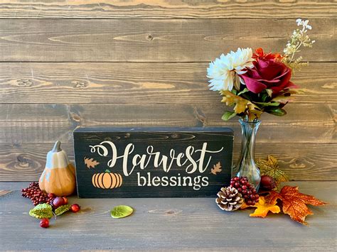 Harvest Blessings Sign Fall Sign Autumn Sign Rustic Fall - Etsy