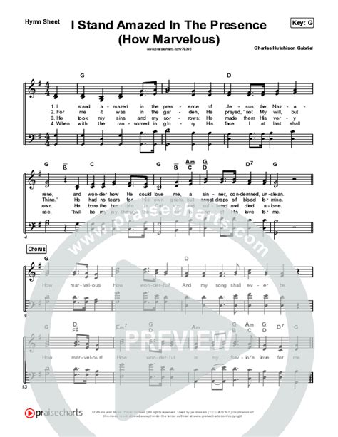 I Stand Amazed How Marvelous Live Hymn Sheet Keith Kristyn Getty