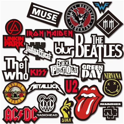 Cool Rock Band Guitar Sticker Unique Design Decorative Decals