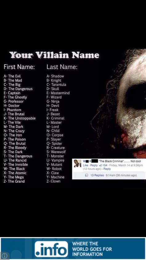 Villan names | Villain names, First names, Humor