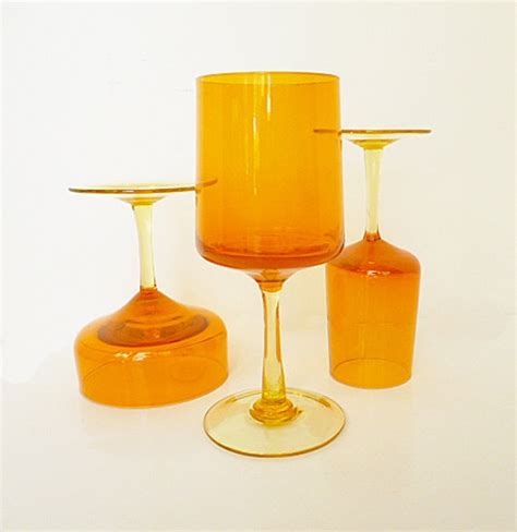 1970 S Orange Glassware Etsy Glassware Pretty Display Orange